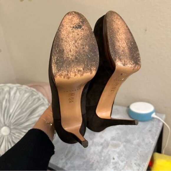 Casadei Browns Suede Ankle Boots Platform Heeled Size 8.5 - Picture 8 of 11